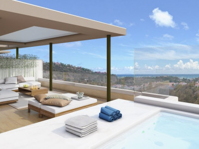 Benahavis, Ático de 3 dormitorios con vistas al mar dentro de un nuevo desarrollo residencial único