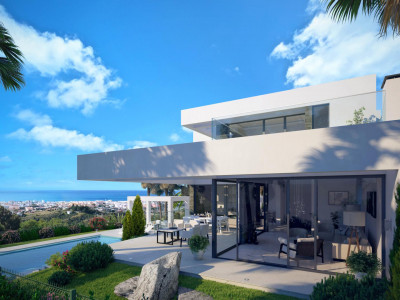 Benahavis, Project of contemporary villa in Benahavis with panoramic golf and sea views